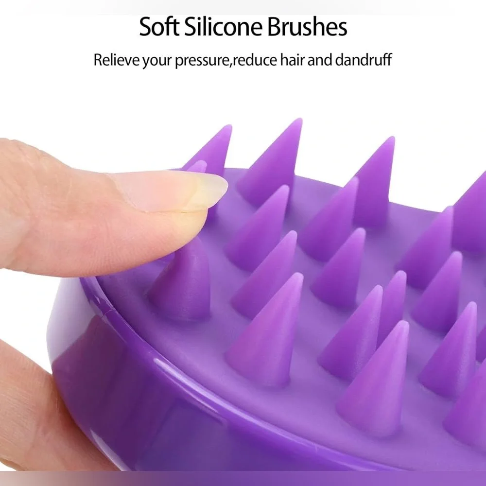 HEETA Purple Hair Scalp Massager Palm Shampoo Scrubber